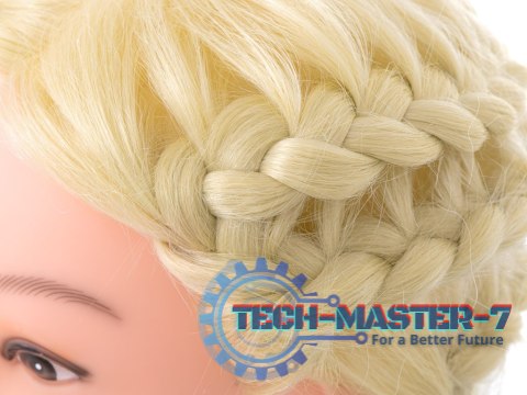 Główka głowa treningowa fryzjerska naturalne włosy blond Główka głowa treningowa fryzjerska naturalne włosy blond