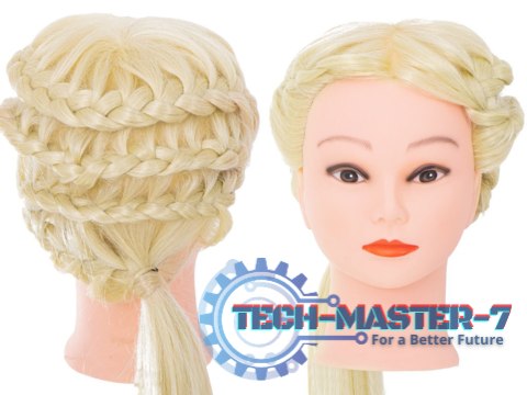Główka głowa treningowa fryzjerska naturalne włosy blond Główka głowa treningowa fryzjerska naturalne włosy blond