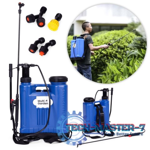 Opryskiwacz ciśnieniowy plecakowy 16L ogrodowy ręczny 2-4 bar długa lanca 4 dysze szelki MultiGarden MultiGarden Opryskiwacz ciśnieniowy plecakowy 16L ogrodowy ręczny 2-4 bar długa lanca 4 dysze szelki MultiGarden MultiGarden