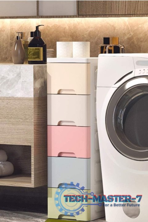 Regał z 5 wysuwanymi szufladami nogi z kółkami ModernHome ModernHome Regał z 5 wysuwanymi szufladami nogi z kółkami ModernHome ModernHome