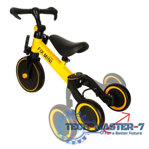Rowerek Trike Fix Mini biegowy trójkołowy 3w1 z pedałami żółty Rowerek Trike Fix Mini biegowy trójkołowy 3w1 z pedałami żółty