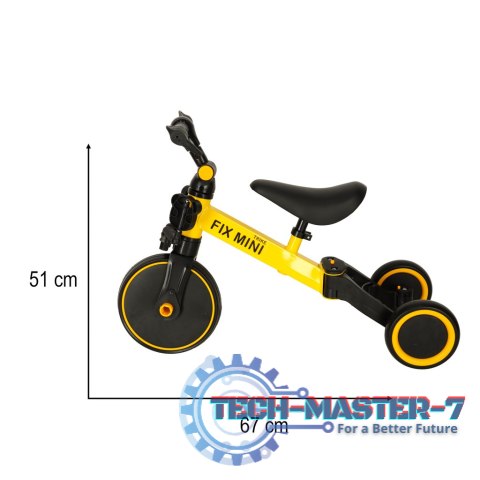Rowerek Trike Fix Mini biegowy trójkołowy 3w1 z pedałami żółty Rowerek Trike Fix Mini biegowy trójkołowy 3w1 z pedałami żółty