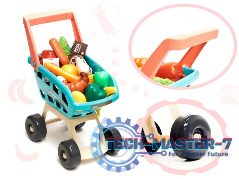 Supermarket sklep kasa fiskalna + wózek miętowy Supermarket sklep kasa fiskalna + wózek miętowy
