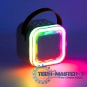 Zestaw do karaoke 2 mikrofony + głośnik przenośny BLUETOOTH USB LED różowy