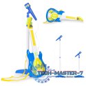 Zestaw gitara elektryczna mikrofon statyw dla dzieci MP3 - niebieska MULTISTORE