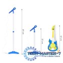 Zestaw gitara elektryczna mikrofon statyw dla dzieci MP3 - niebieska MULTISTORE