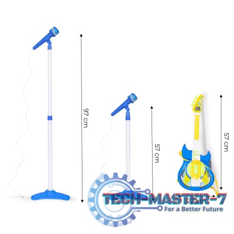 Zestaw gitara elektryczna mikrofon statyw dla dzieci MP3 - niebieska MULTISTORE Zestaw gitara elektryczna mikrofon statyw dla dzieci MP3 - niebieska MULTISTORE