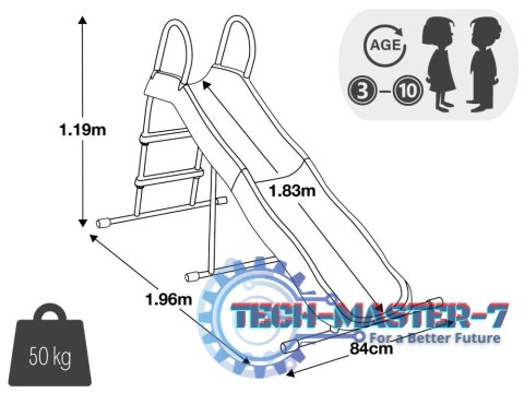 Zjeżdżalnia dla dzieci ogrodowa ślizg 183 cm stal tworzywo - 44106 INTEX INTEX Zjeżdżalnia dla dzieci ogrodowa ślizg 183 cm stal tworzywo - 44106 INTEX INTEX