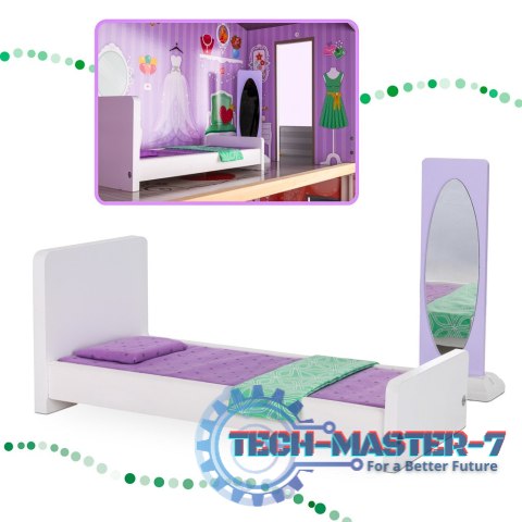 Domek dla lalek drewniany mebelki pastelowy 117cm Domek dla lalek drewniany mebelki pastelowy 117cm
