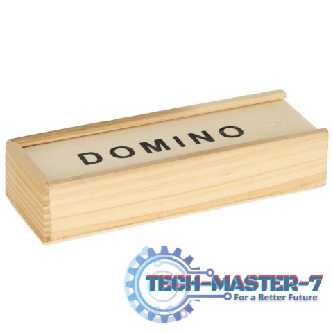 Domino drewniane klocki gra rodzinna + pudełko