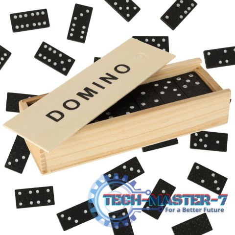 Domino drewniane klocki gra rodzinna + pudełko Domino drewniane klocki gra rodzinna + pudełko