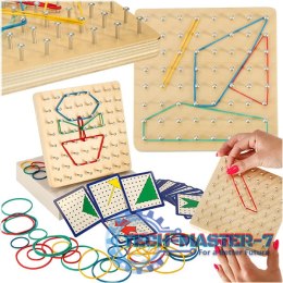Geoboard geoplan drewniana układanka tworzenie kształtów z gumek