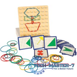 Geoboard geoplan drewniana układanka tworzenie kształtów z gumek