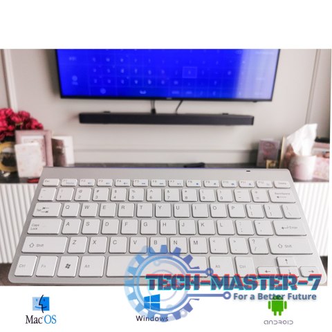 Klawiatura bezprzewodowa bluetooth Smart TV srebrna Klawiatura bezprzewodowa bluetooth Smart TV srebrna
