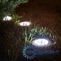 Lampy ogrodowe solarne najazdowe gruntowe czujnik zmierzchu wbijane świecący dysk 8LED 12szt. zimny biały