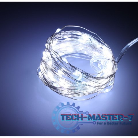Lampki LED druciki dekoracyjne świąteczne choinkowe 10m 100LED zimny biały Lampki LED druciki dekoracyjne świąteczne choinkowe 10m 100LED zimny biały