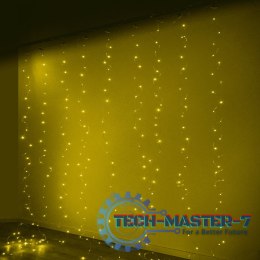 Lampki LED kurtyna girlanda druciki świąteczne choinkowe 3x3m 300LED ciepły biały pilot USB