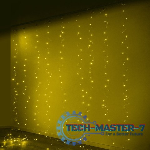 Lampki LED kurtyna girlanda druciki świąteczne choinkowe 3x3m 300LED ciepły biały pilot USB Lampki LED kurtyna girlanda druciki świąteczne choinkowe 3x3m 300LED ciepły biały pilot USB
