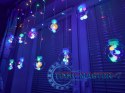 Lampki LED kurtyna kule wiszące świąteczne choinkowe 3m 108LED multikolor ze złączem 8 trybów świecenia
