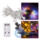 Lampki LED łańcuch lampki choinkowe świąteczne 10m 100LED pilot zasilacz