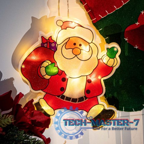 Lampki LED wisząca ozdoba dekoracja okna świąteczna przyssawka Mikołaj z prezentami Lampki LED wisząca ozdoba dekoracja okna świąteczna przyssawka Mikołaj z prezentami