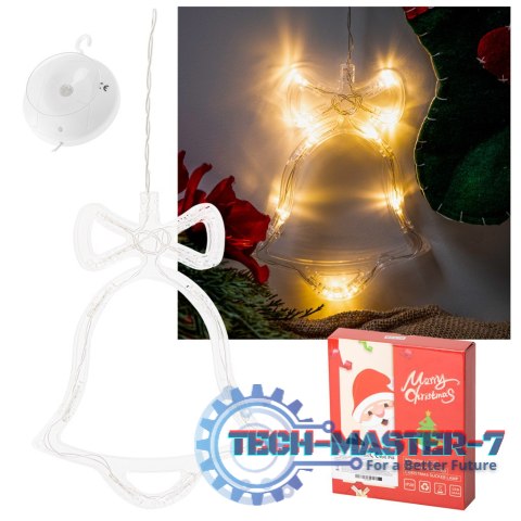Lampki LED wisząca ozdoba dekoracja okna świąteczne choinkowe dzwoneczek przyssawki 10 LED Lampki LED wisząca ozdoba dekoracja okna świąteczne choinkowe dzwoneczek przyssawki 10 LED