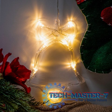 Lampki LED wisząca ozdoba dekoracja okna świąteczne choinkowe dzwoneczek przyssawki 10 LED Lampki LED wisząca ozdoba dekoracja okna świąteczne choinkowe dzwoneczek przyssawki 10 LED