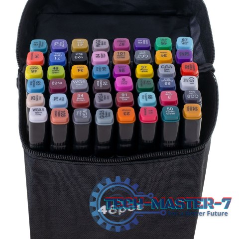 Markery dwustronne mazaki alkoholowe w etui 48 + podstawka Markery dwustronne mazaki alkoholowe w etui 48 + podstawka