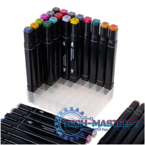 Markery dwustronne mazaki alkoholowe w etui 48 + podstawka Markery dwustronne mazaki alkoholowe w etui 48 + podstawka