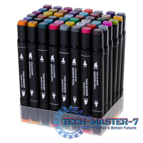 Markery dwustronne mazaki alkoholowe w etui 48 + podstawka Markery dwustronne mazaki alkoholowe w etui 48 + podstawka