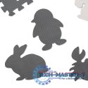 Mata edukacyjna dla dzieci piankowa puzzle szara 85 x 85 cm 9 elementów