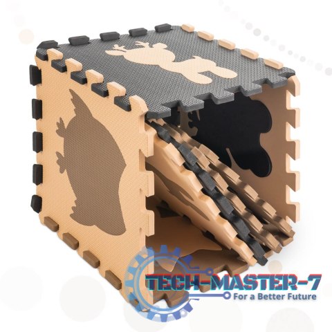 Mata edukacyjna piankowa puzzle beż 85 x 85 cm 9 elementów Mata edukacyjna piankowa puzzle beż 85 x 85 cm 9 elementów