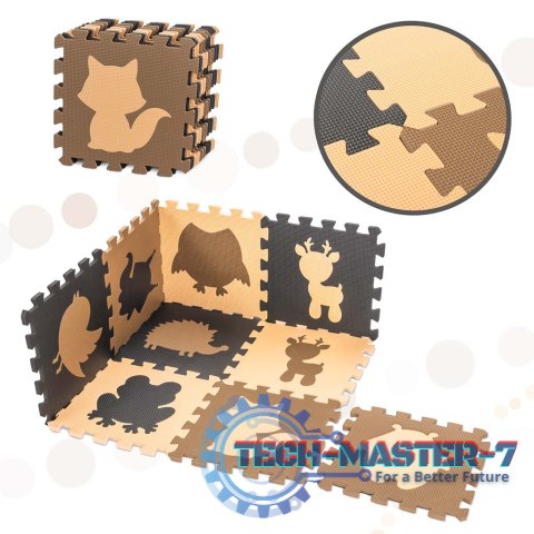 Mata edukacyjna piankowa puzzle beż 85 x 85 cm 9 elementów Mata edukacyjna piankowa puzzle beż 85 x 85 cm 9 elementów