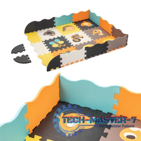 Mata edukacyjna piankowa puzzle zwierzątka kolorowa 114 x 114 cm 25 elementów Mata edukacyjna piankowa puzzle zwierzątka kolorowa 114 x 114 cm 25 elementów