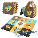 Mata edukacyjna piankowa puzzle zwierzątka kolorowa 85 x 85 cm 9 elementów