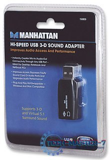 Karta dźwiękowa MANHATTAN Hi-Speed USB 3-D 150859 Karta dźwiękowa MANHATTAN Hi-Speed USB 3-D 150859