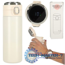 Kubek bidon termiczny z ustnikiem termos LED 420ml beżowy
