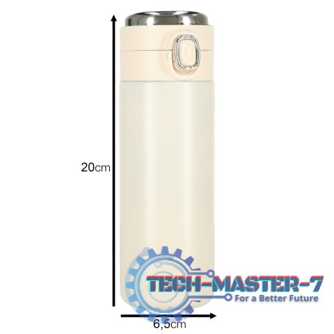 Kubek bidon termiczny z ustnikiem termos LED 420ml beżowy Kubek bidon termiczny z ustnikiem termos LED 420ml beżowy