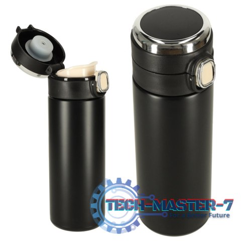 Kubek bidon termiczny z ustnikiem termos LED 420ml czarny Kubek bidon termiczny z ustnikiem termos LED 420ml czarny