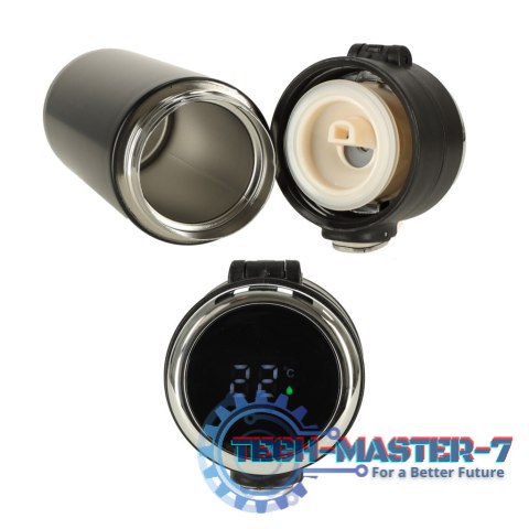 Kubek bidon termiczny z ustnikiem termos LED 420ml czarny Kubek bidon termiczny z ustnikiem termos LED 420ml czarny