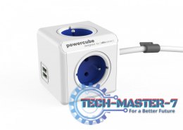 Listwa zasilająca ALLOCACOC PowerCube Extended 2402BL Extended USB 1,5M BLUE 2402 BL