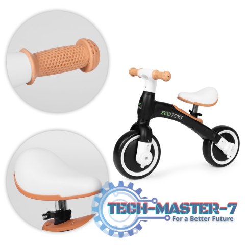 Rowerek biegowy z pedałami - treningowy kółka boczne 3w1 czarny ECOTOYS ECOTOYS Rowerek biegowy z pedałami - treningowy kółka boczne 3w1 czarny ECOTOYS ECOTOYS