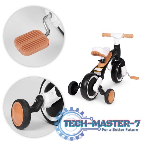 Rowerek biegowy z pedałami - treningowy kółka boczne 3w1 czarny ECOTOYS ECOTOYS Rowerek biegowy z pedałami - treningowy kółka boczne 3w1 czarny ECOTOYS ECOTOYS
