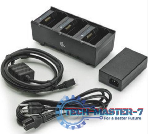 3 slot battery charger; ZQ600, QLn and ZQ500 Series; Includes power supply and EU power cord