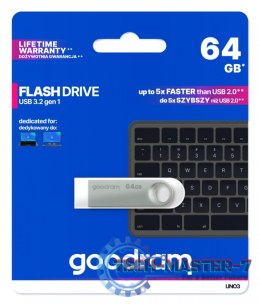 Pendrive GOODRAM UNO3-0640S0R11 (64 GB /Srebrny )