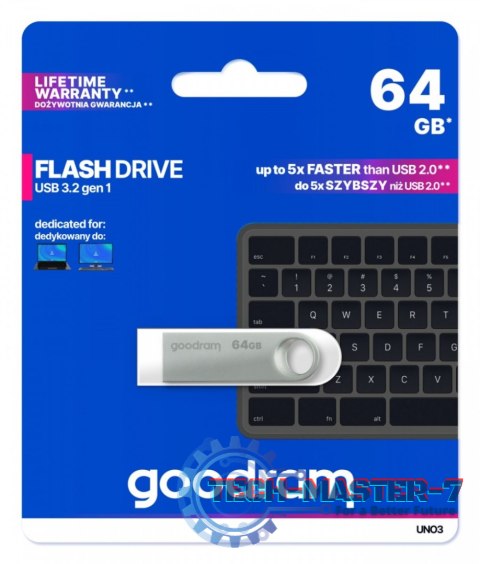 Pendrive GOODRAM UNO3-0640S0R11 (64 GB /Srebrny ) Pendrive GOODRAM UNO3-0640S0R11 (64 GB /Srebrny )