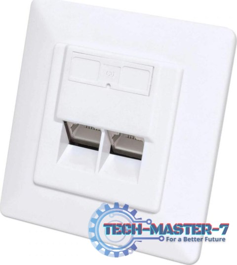 Gniazdo podtynkowe 2x RJ45 Cat6 STP białe