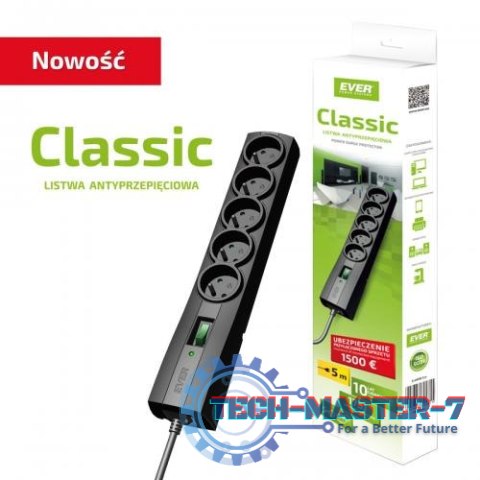 Listwa zasilająca EVER Classic 1.5 m T/LZ09-CLA015/0000 Listwa zasilająca EVER Classic 1.5 m T/LZ09-CLA015/0000