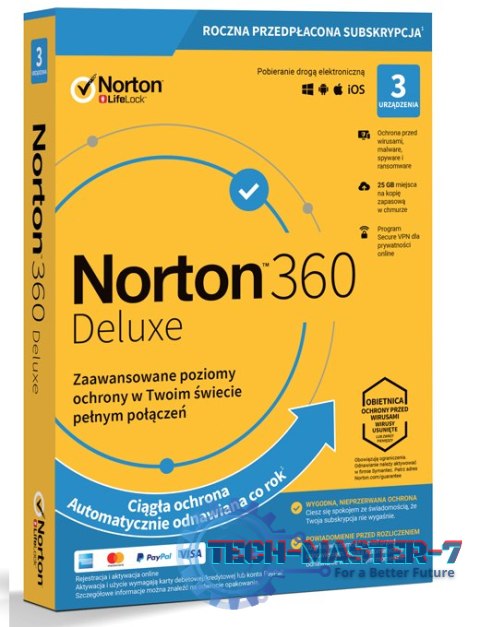 NORTONLIFELOCK 360 deluxe 25GB PL 1 user 3 device 12mo generic ret1 mm NORTONLIFELOCK 360 deluxe 25GB PL 1 user 3 device 12mo generic ret1 mm