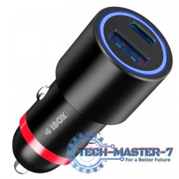 Ładowarka samochodowa IBOX 1x USB typ C Czarny ICC20